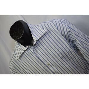 25514 Mens Visconti Black Designer Striped Long Sleeve Dress Shirt Size XL